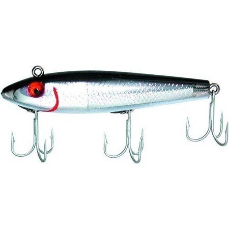Mirrolure Classic Series Sinking Twitchbait, 3 58, 12 Oz 3D Eyes, Black BackWhite BellySilver Scale 52MR-21